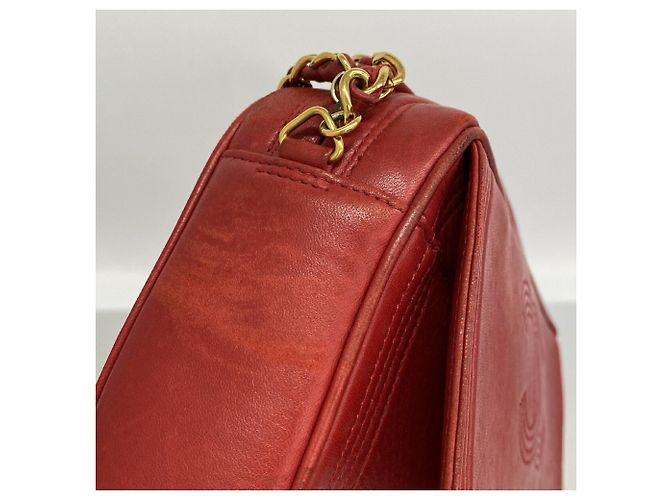 Borsa a tracolla Chanel in pelle rossa Rosso - vista 11