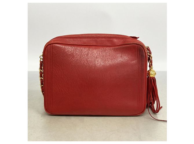 Borsa a tracolla Chanel in pelle rossa Rosso - vista 12