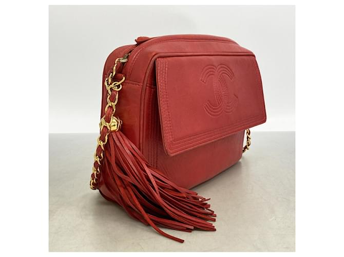 Borsa a tracolla Chanel in pelle rossa Rosso - vista 2