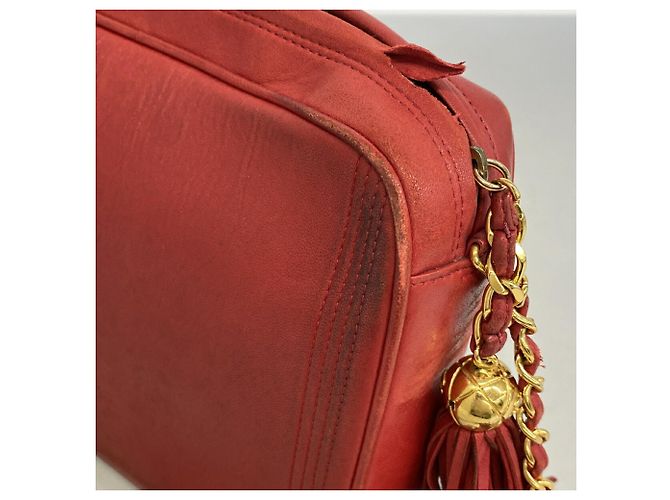 Borsa a tracolla Chanel in pelle rossa Rosso - vista 6