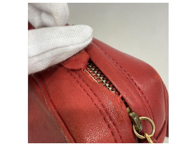 Borsa a tracolla Chanel in pelle rossa Rosso - vista 9