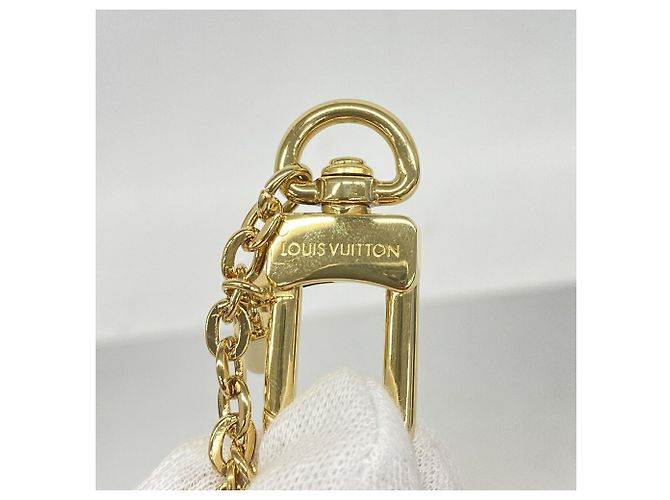 Louis Vuitton Monogram Bijou Sac Chaine Blooming Flower Keychain Charm Marrone Rosa D'oro - vista 4