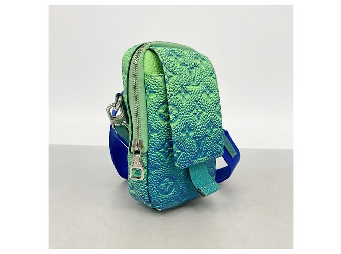 Borsa a tracolla Louis Vuitton Taurillon Illusion Blu Verde chiaro - vista 2