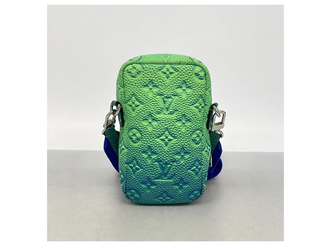 Borsa a tracolla Louis Vuitton Taurillon Illusion Blu Verde chiaro - vista 9