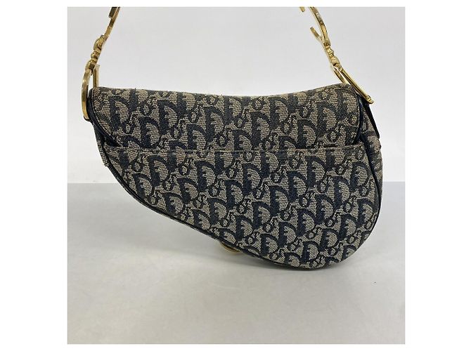 Borsa a mano Christian Dior Trotter Saddle Beige Blu navy - vista 11