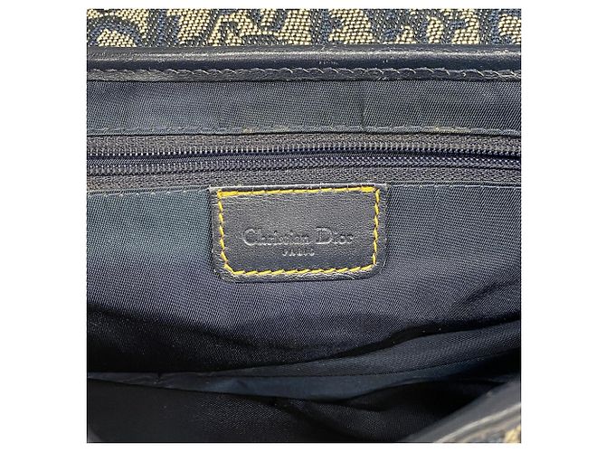 Borsa a mano Christian Dior Trotter Saddle Beige Blu navy - vista 5