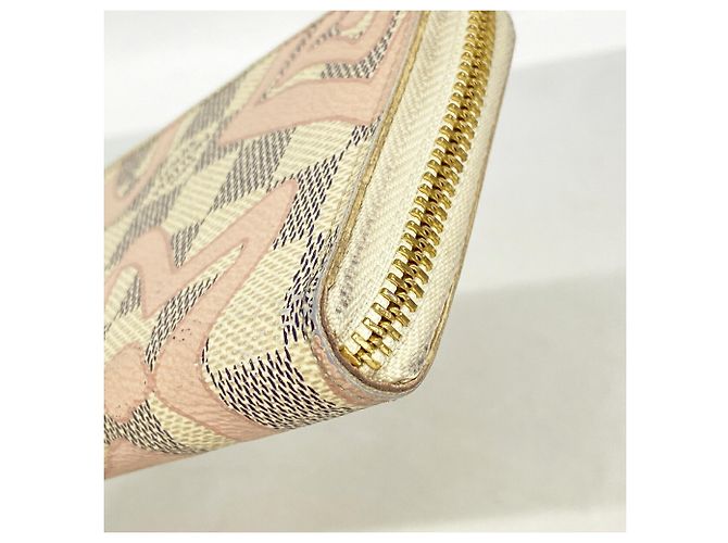 Louis Vuitton Damier Azur Tahiti Collection Langbeutel Pink Weiß - Ansicht 5