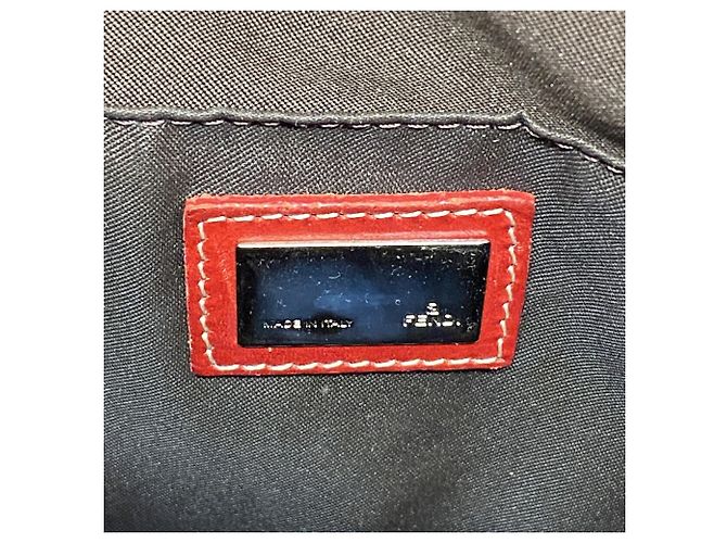 Fendi Zucca Nylon Canvas Tote Bag Brown Red - view 5