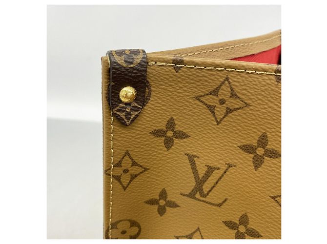 Borsa Tote Louis Vuitton Monogram Reverse OnTheGo GM Marrone - vista 9