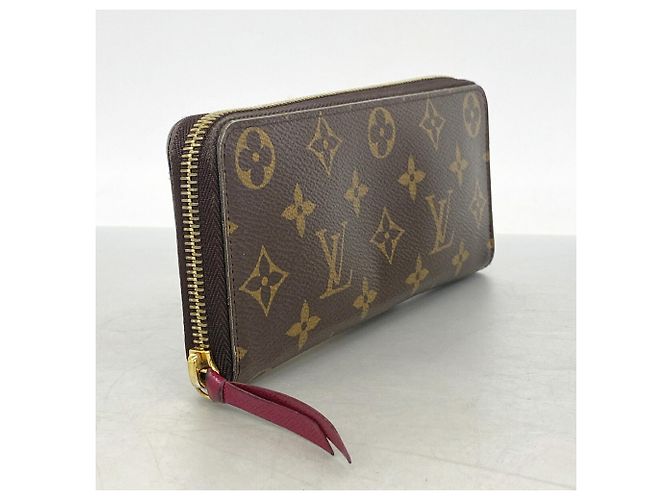 Louis Vuitton Monogram Portefeuille Clemence Long Wallet Marrone Fuschia - vista 2