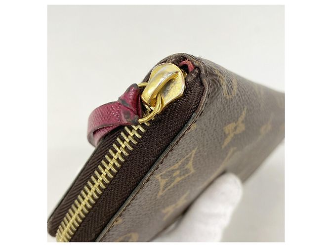 Louis Vuitton Monogram Portefeuille Clemence Long Wallet Marrone Fuschia - vista 5