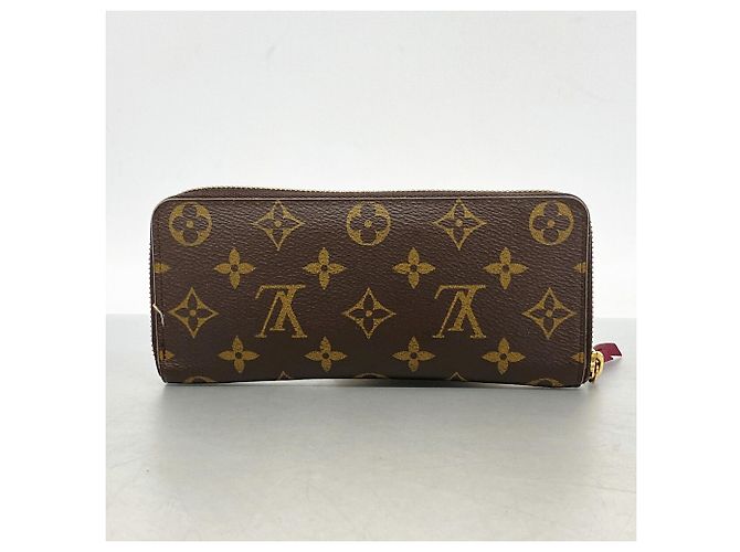 Louis Vuitton Monogram Portefeuille Clemence Long Wallet Marrone Fuschia - vista 9