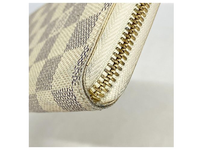 Louis Vuitton Damier Azur Portefeuille Clemence Long Wallet Bianco - vista 5
