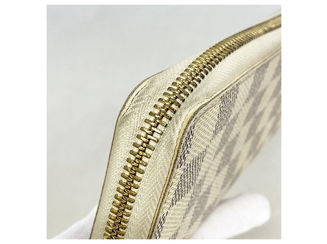 Louis Vuitton Damier Azur Portefeuille Clemence Long Wallet Bianco - vista 6