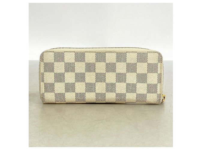 Louis Vuitton Damier Azur Portefeuille Clemence Long Wallet Bianco - vista 8