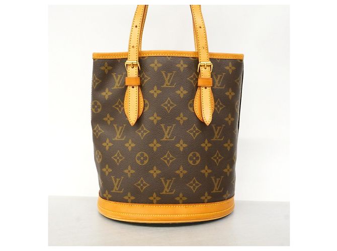 Borsa Tote Louis Vuitton Monogram Petite Bucket Marrone - vista 12