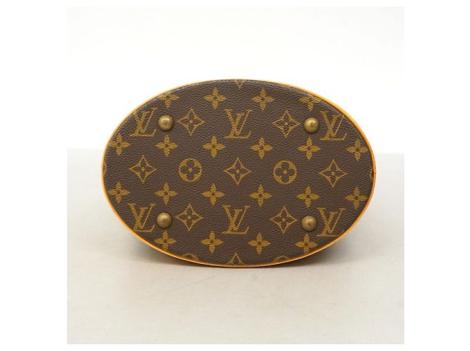 Borsa Tote Louis Vuitton Monogram Petite Bucket Marrone - vista 3