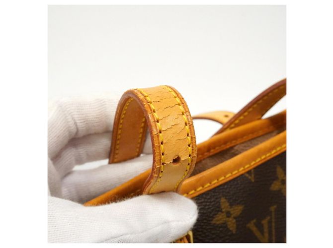 Borsa Tote Louis Vuitton Monogram Petite Bucket Marrone - vista 6