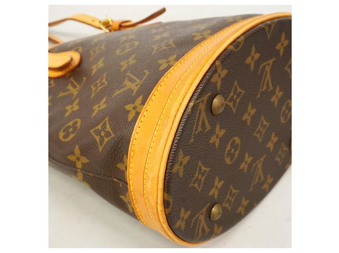 Borsa Tote Louis Vuitton Monogram Petite Bucket Marrone - vista 7