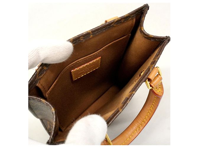 Louis Vuitton Monogram Petite Sac Plat Handtasche Braun - Ansicht 4