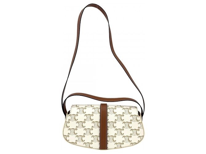 Céline Borsa a tracolla Celine Taboo Triomphe Marrone Bianco - vista 2