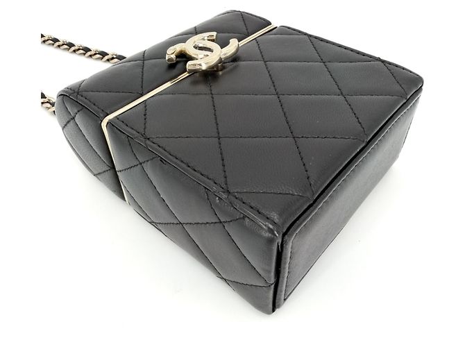 Borsa a Tracolla Mini Chanel Nero Bianco - vista 3