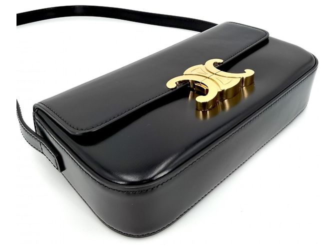 Céline Celine Triomphe Claude Mini Schultertasche Schwarz Weiß - Ansicht 3