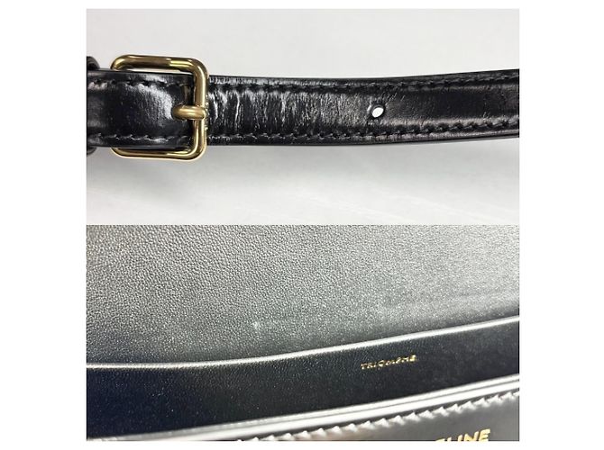 Céline Celine Triomphe Claude Mini Schultertasche Schwarz Weiß - Ansicht 7