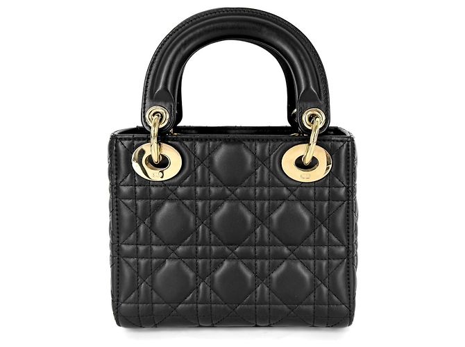 Borsa Christian Dior Cannage Lady Mini Nero Bianco - vista 2