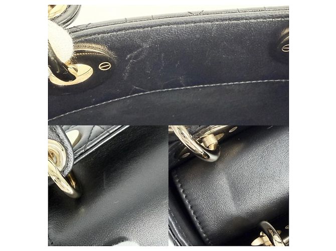 Borsa Christian Dior Cannage Lady Mini Nero Bianco - vista 7