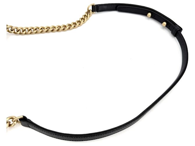 Boy Chanel Women's Matelassé Half Moon Shoulder Bag Black White - view 7