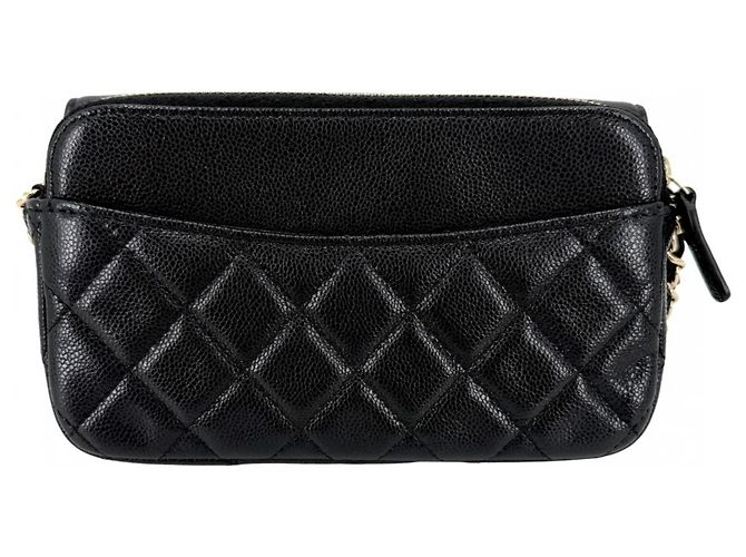 Borsa a tracolla Chanel Matelassé con patta da donna Nero Bianco - vista 2