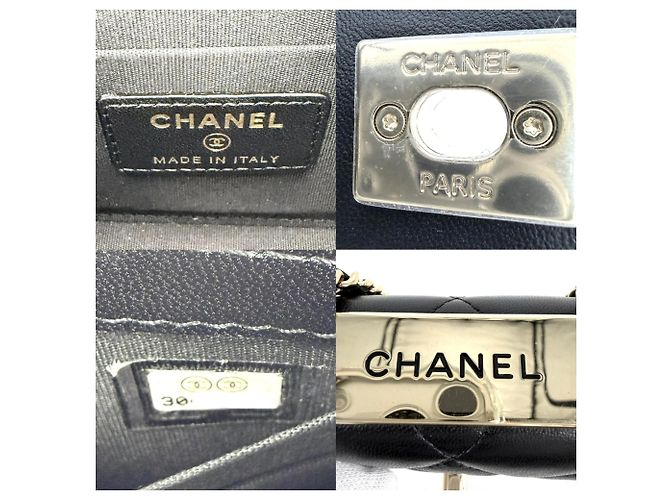 Borsa a tracolla Chanel Mini Matelassé Nero Bianco - vista 5