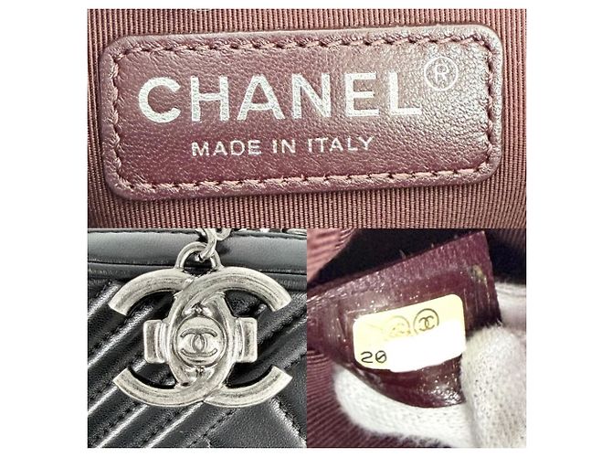 Borsa a Tracolla Chanel Boy Camera Nero Bianco - vista 6