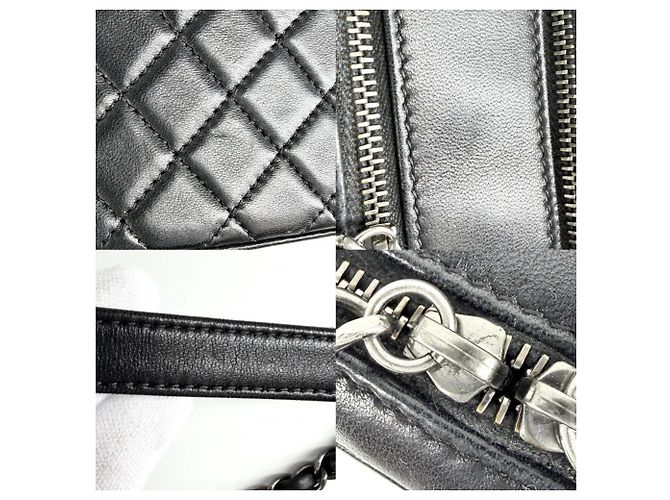 Borsa a Tracolla Chanel Boy Camera Nero Bianco - vista 7