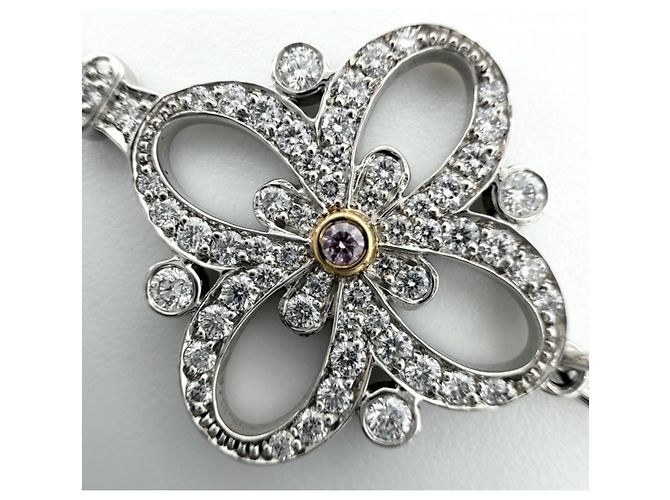 Collana Chiave Victoria Tiffany & Co. Rosa Bianco Giallo - vista 4