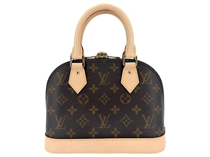 Borsa a mano Louis Vuitton Alma BB da donna Marrone Bianco Monogramma - vista 2