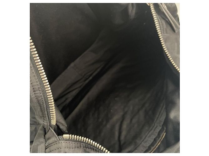 Borsa a tracolla Fendi in nylon bianco e nero - vista 5