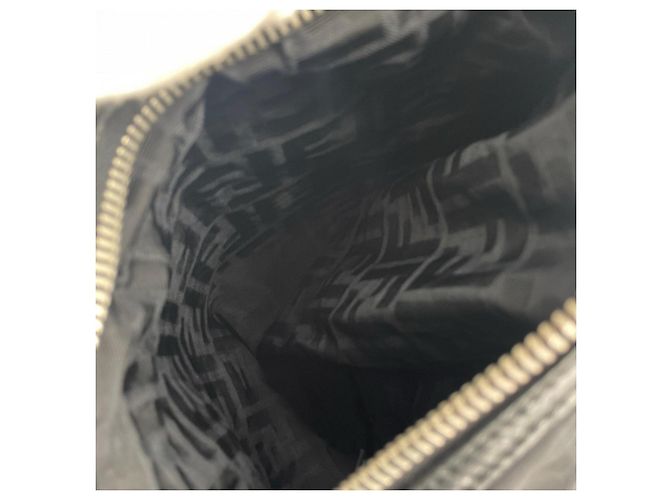 Borsa a tracolla Fendi in nylon bianco e nero - vista 6