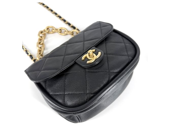 Borsa Matelassé da donna Chanel Nero Bianco - vista 3