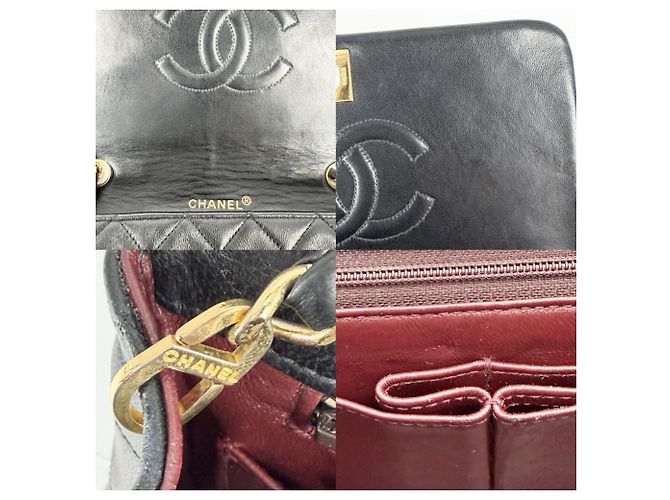Borsa a tracolla Chanel Matelassé 23 Nero Bianco - vista 8