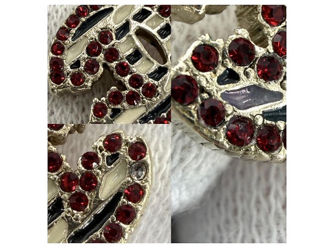 Orecchini Chanel Coco Mark con strass Bianco Rosso Blu - vista 5