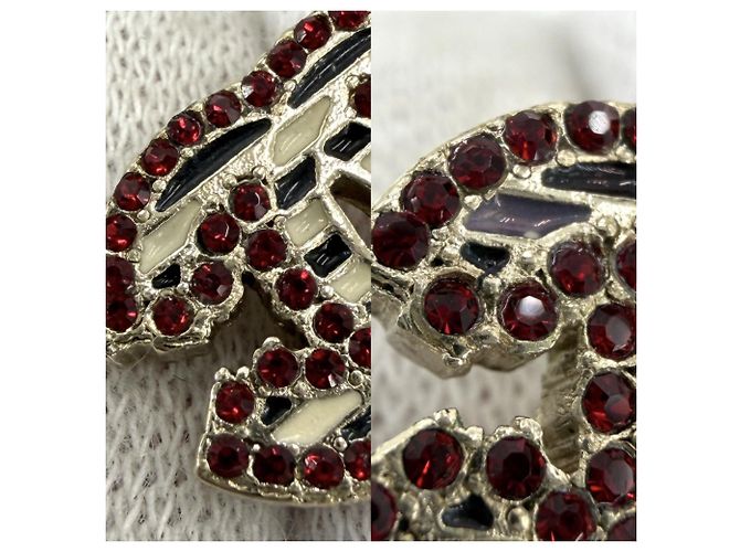 Orecchini Chanel Coco Mark con strass Bianco Rosso Blu - vista 6