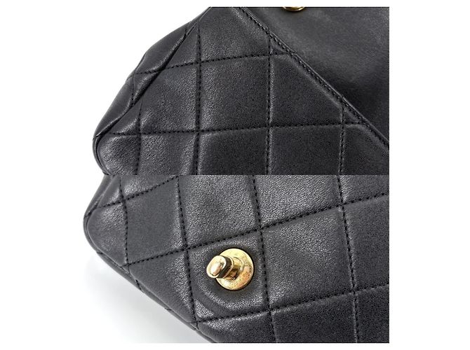 Borsa a tracolla Chanel Mini Matelassé Nero Bianco - vista 10