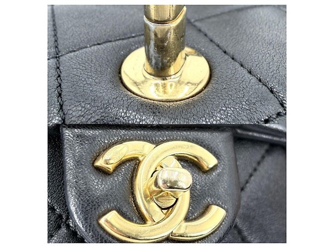 Borsa a tracolla Chanel Mini Matelassé Nero Bianco - vista 11