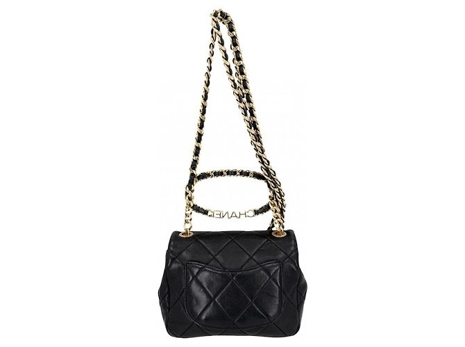 Borsa a tracolla Chanel Mini Matelassé Nero Bianco - vista 3
