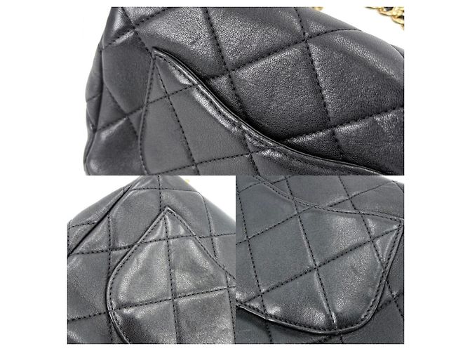 Borsa a tracolla Chanel Mini Matelassé Nero Bianco - vista 8