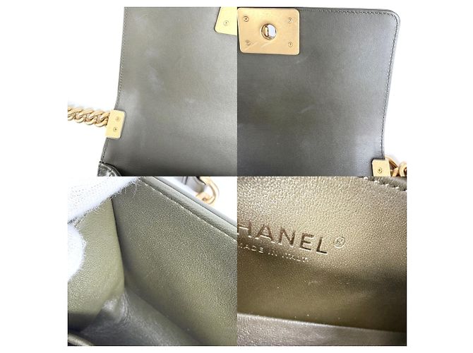 Borsa a tracolla Chanel Matelassé Boy 20 Bianco Cachi - vista 6