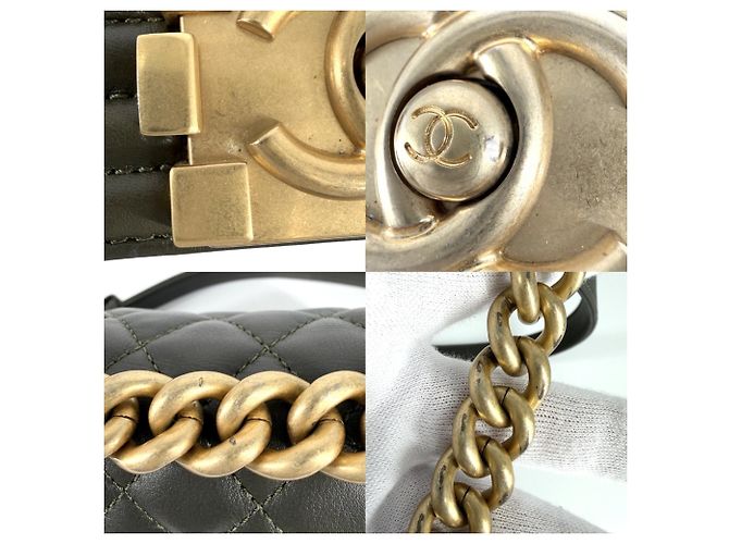 Borsa a tracolla Chanel Matelassé Boy 20 Bianco Cachi - vista 7