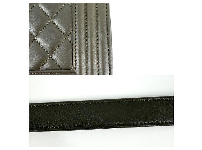 Borsa a tracolla Chanel Matelassé Boy 20 Bianco Cachi - vista 8